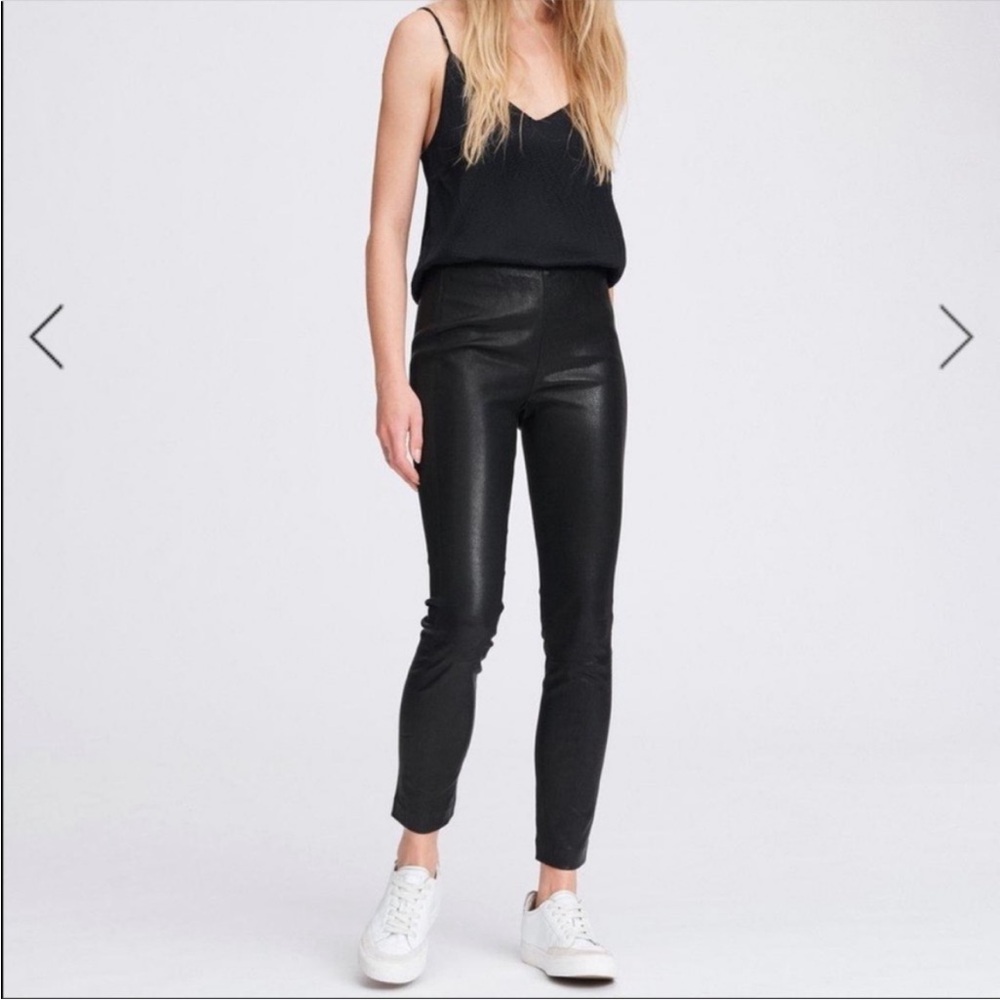 NWT RAG & BONE Simone 100% Lamb Leather Pants in Black Size 8 Minimalist Capsule